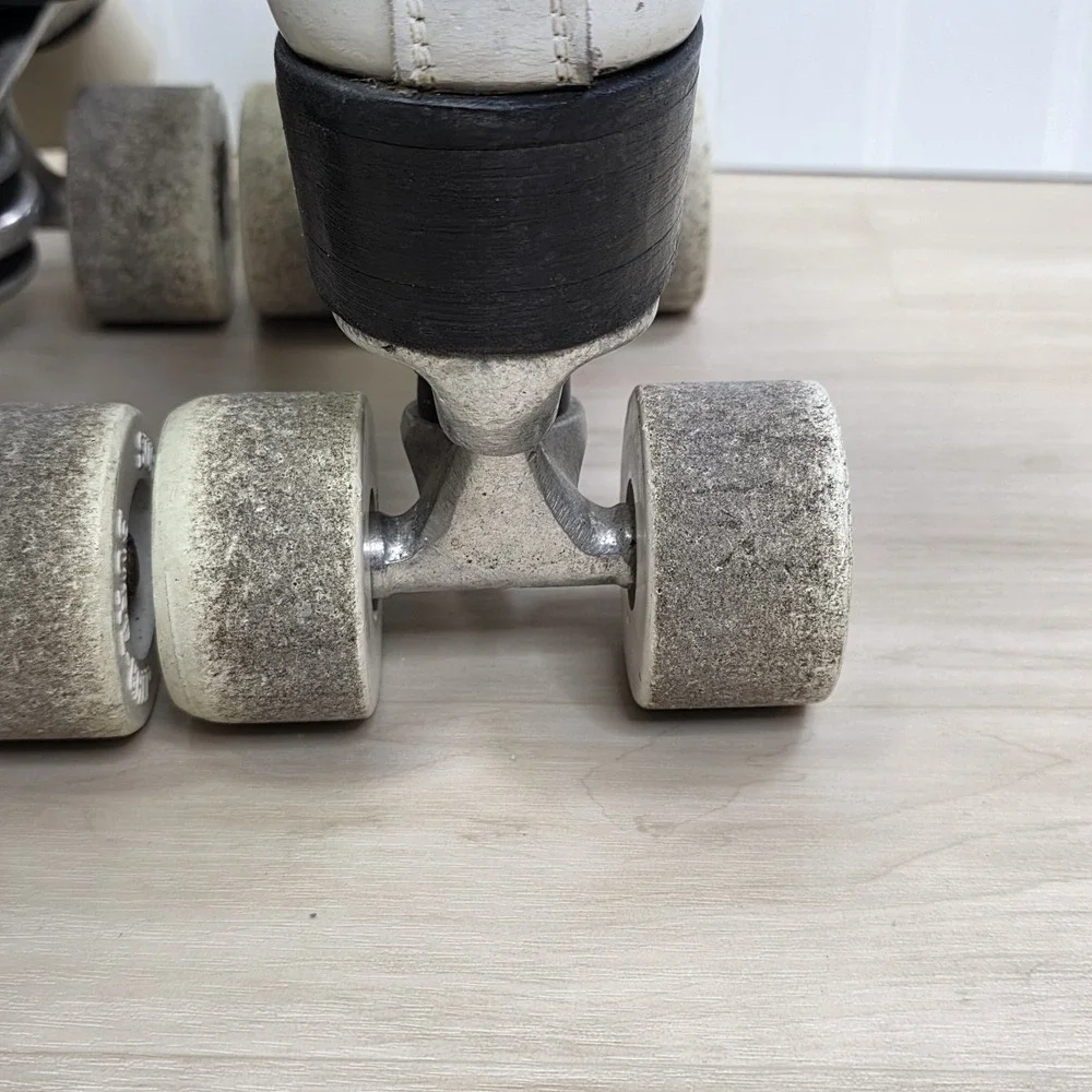 Riedell 120 Sure Grip Super X Roller Rink‎ Skates White Size 6 B